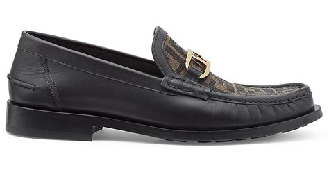 Fendi Leather O-lock Loafers in Black for Men | Lyst