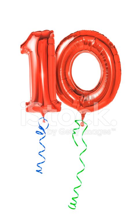 Red Balloons With Ribbon Number 10 Stock Photos - FreeImages.com