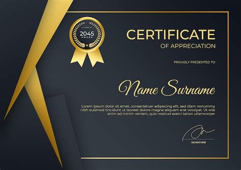 Premium PSD | Simple Modern Black Gold Certificate Template for Business Corporate Online ...