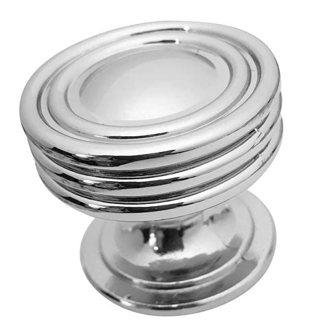 Polished Chrome Cabinet Knob By Southern Hills, Round Cabinet Knobs, 1 1/4 Inch Diameter, Pack ...