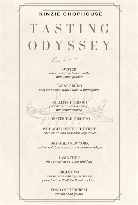 Odyssey Tasting Menu - Kinzie Chophouse - Steak House in Chicago, IL