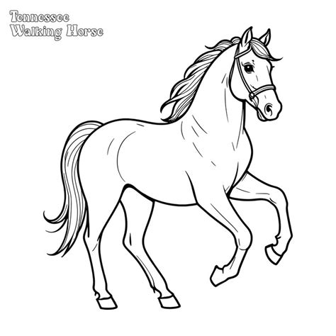 Premium Vector | Horse hand drawn coloring page and outline vector design