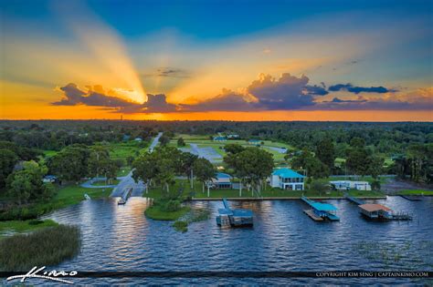 Windy Point Boat Ramp Lake Placid Florida Sunset | Royal Stock Photo