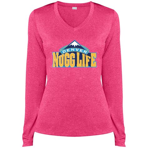 Nugg Life Sport-Tek Ladies' LS Heather Dri-Fit V-Neck T-Shirt - Alpha Omega 7