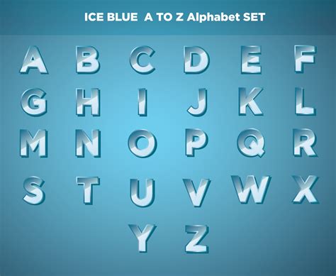 ABC ICE BLUE Alphabet BLUE letter BEAUTIFUL fonts bold a to z light blue font typeface best for ...