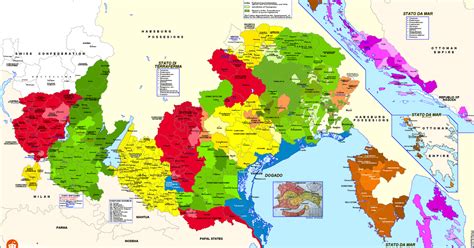 An incredibly complicated administrative map of the Venetian Republic in 1796 [2834X1647] : MapPorn