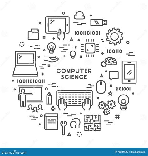 Line Web Concept for Computer Science Stock Illustration - Illustration of linear, graphic: 76284529