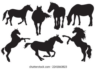 Horse Vector Collection Wild Animals Running Stock Vector (Royalty Free) 2241863823 | Shutterstock