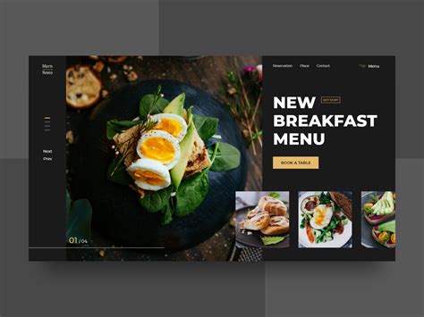 New Breakfast Menu Landing Page Concept Design | Food web design, Unique website design, Food ...