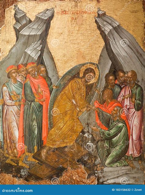 Ancient Icon of the Resurrection - Descent into Hell, the Anastasis. 17th Cent. Cretan Workshop ...