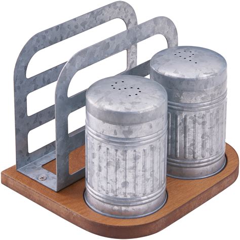 Better Homes & Gardens Galvanized Salt & Pepper Napkin Holder Set - Walmart.com - Walmart.com