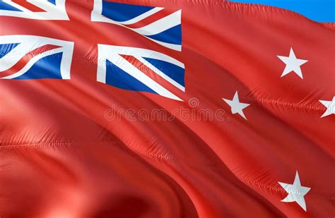 New Zealand Red Ensign Flag. 3D Waving Flag Design. the National Symbol ...