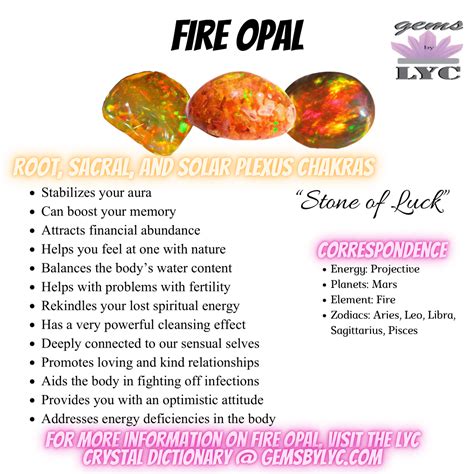 Fire Opal Properties and Affirmations | Gems By LYC | Crystal healing ...