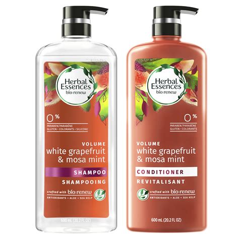 Herbal Essences Bio:Renew White Grapefruit & Mosa Mint Shampoo and Conditioner Set, 20.2 fl oz ...