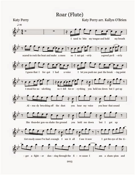 Flute Sheet Music: Roar - Sheet Music