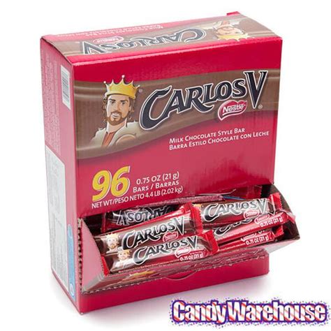 Carlos V Mini Milk Chocolate Bars: 96-Piece Box | Candy Warehouse