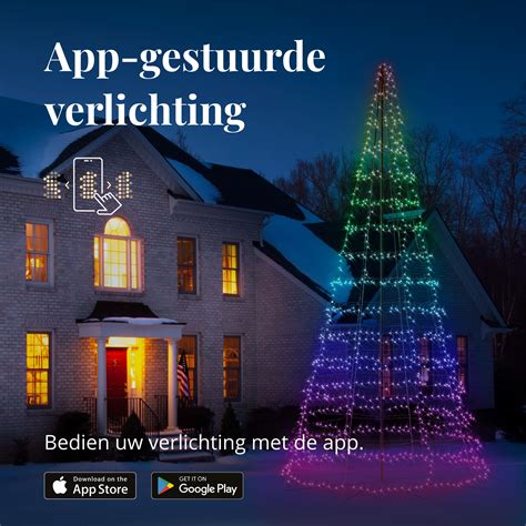 Vlaggenmast Verlichting 3m Twinkly Smart - Kerstverlichting.nl