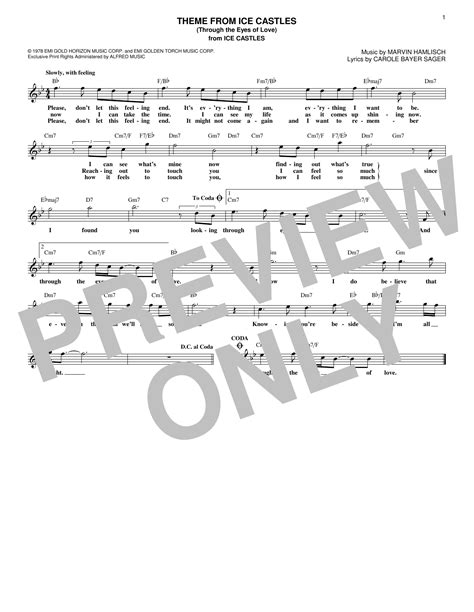 Theme From Ice Castles (Through The Eyes Of Love) by Carole Bayer Sager Sheet Music for Lead ...