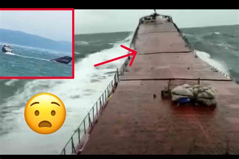 Watch this cargo ship snap IN HALF during a storm. The crew captured the whole terrifying ...