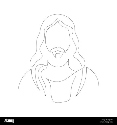 Continuous line drawing of Jesus Christ, son of God, biblical easter ...