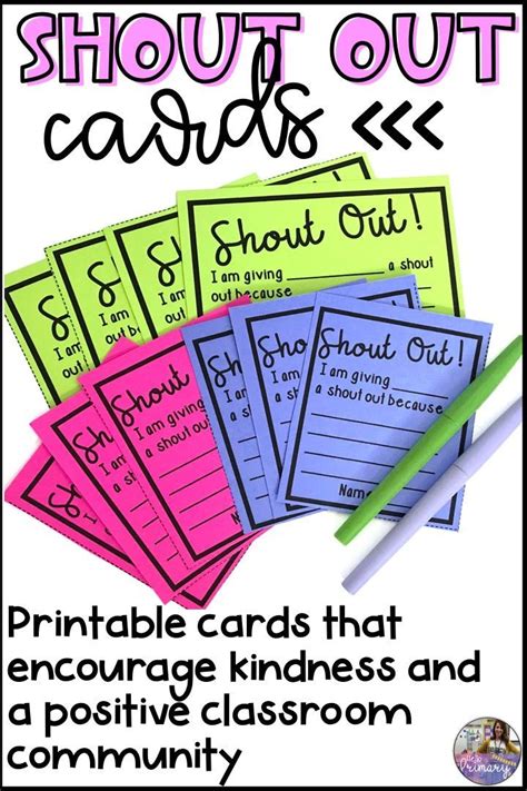 Shout Out Cards | Classroom behavior management, Classroom management, Responsive classroom