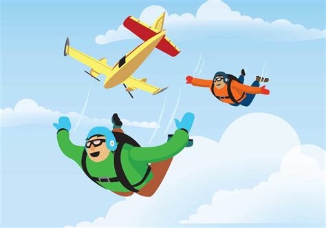 Skydiver Jumps From An Airplane Illustration 237774 Vector Art at Vecteezy