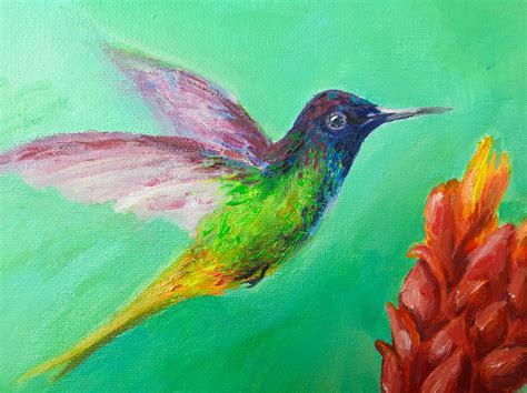 Colibri Painting Hummingbird Art Original Oil Painting Bird | Etsy