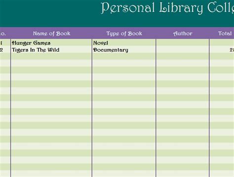 Personal Library Collection - My Excel Templates