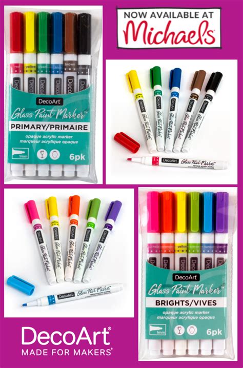 DecoArt® Opaque Glass Paint Markers™ | Glass painting, Glass paint ...