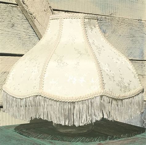 Vintage Lamp Shade Victorian | Brocade Scalloped Satin Fringe | Large ...