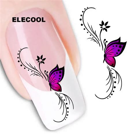 Aliexpress.com : Buy ELECOOL 10 styles Mixed Flower Nail Art Stickers Decals Colorful Full Tips ...