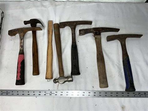 Assorted hammers, stonework hammers - Legacy Auction Company