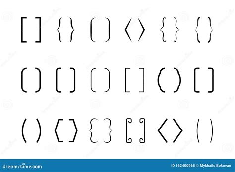 Set Di Parentesi Quadra Di Testo Illustrazione Vettoriale ...