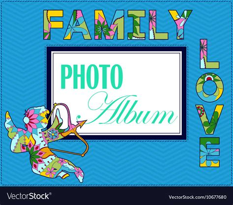 Family weddng album cover Royalty Free Vector Image