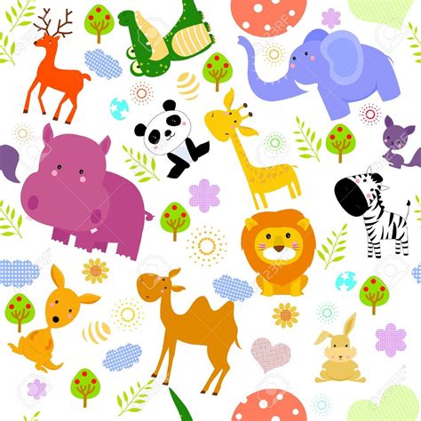Cute Baby Cartoon Animals Wallpaper