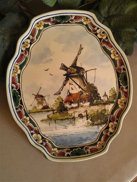 delft pottery | Delft Pottery de Delftse Pauw Majolica Multi-Colored Wall Plate from ...