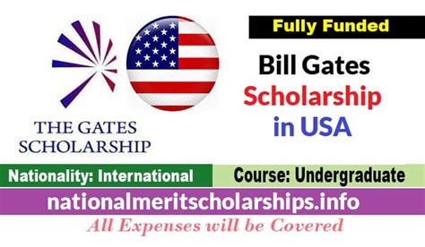 Bill Gates Scholarship 2023-24 in USA for Internationals [Fully Funded]