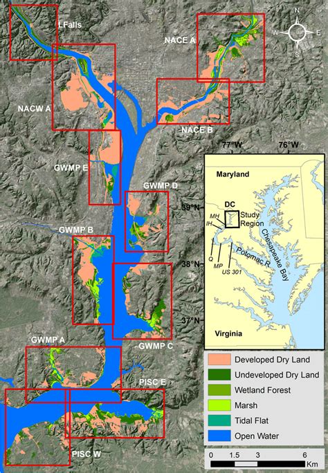 Study area map. The eleven sub-regions are outlined in red boxes and ...