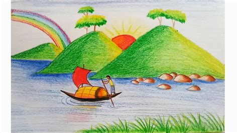 Scenery Drawing Step By Step at PaintingValley.com | Explore collection ...