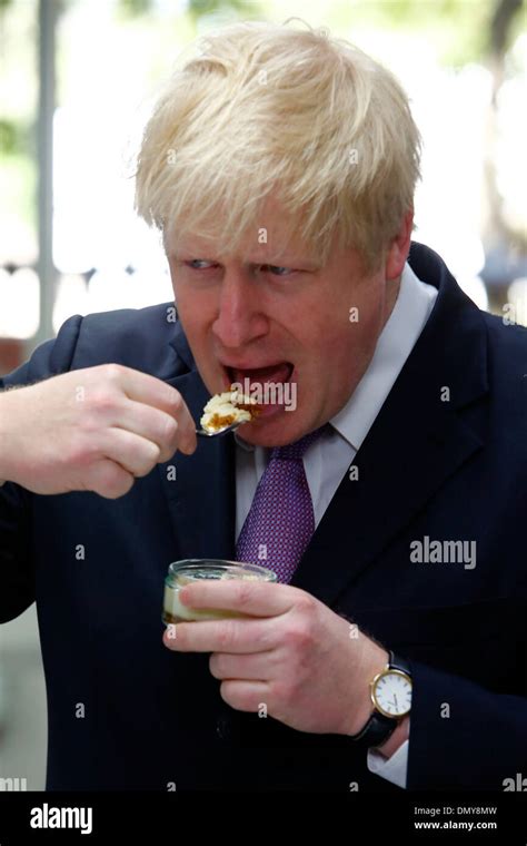 Boris Johnson Mayor of London during a photocall at the Gü Puds Stock ...