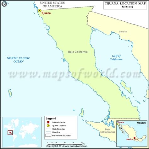 Where is Tijuana | Location of Tijuana in Mexico Map