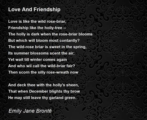 Love And Friendship Poem by Emily Jane Brontë - Poem Hunter