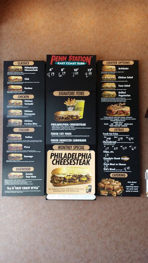 Penn Station East Coast Subs Menu - Urbanspoon/Zomato