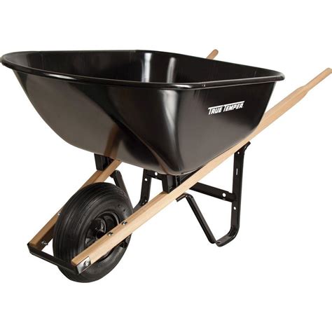 True Temper 6 cu. ft. Steel Wheelbarrow-S6BUT25 - The Home Depot