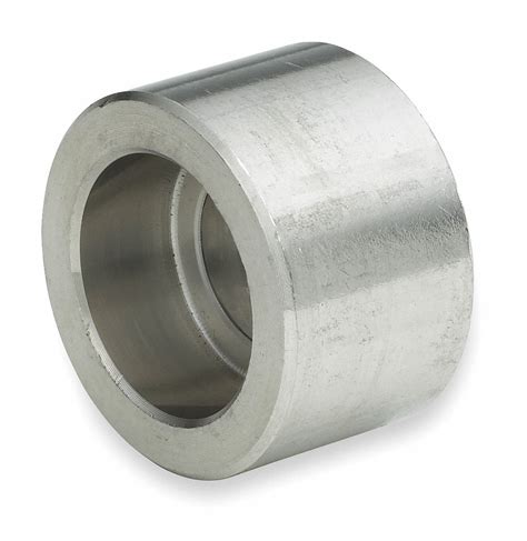 304 Stainless Steel, 1/4 in x 1/4 in Fitting Pipe Size, Half Coupling - 2UE11|4307004404 - Grainger