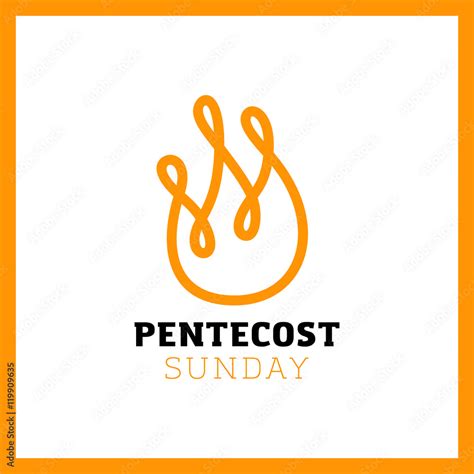 Outline Vector logo of Pentecost Holy spirit Flame. Fire logotype Stock ...