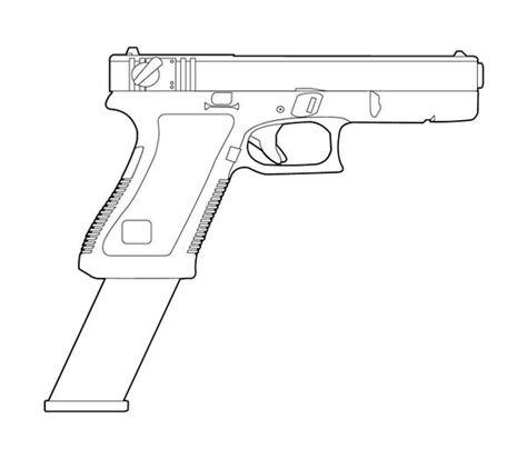 Glock 18 Lineart by MasterChiefFox on DeviantArt