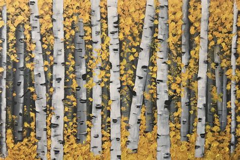 Large original yellow birch tree abstract painting aspen | Etsy | Árboles pintados, Abstracto ...