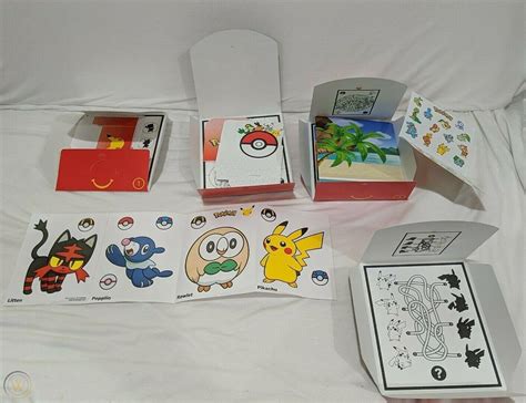 Mc Donalds Pokemon Cards Happy Meal -Lot 6 meal boxes/43 cards + more ...