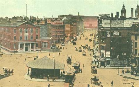 Free Postcard Image Of Old Haymarket Square Boston, Looking North